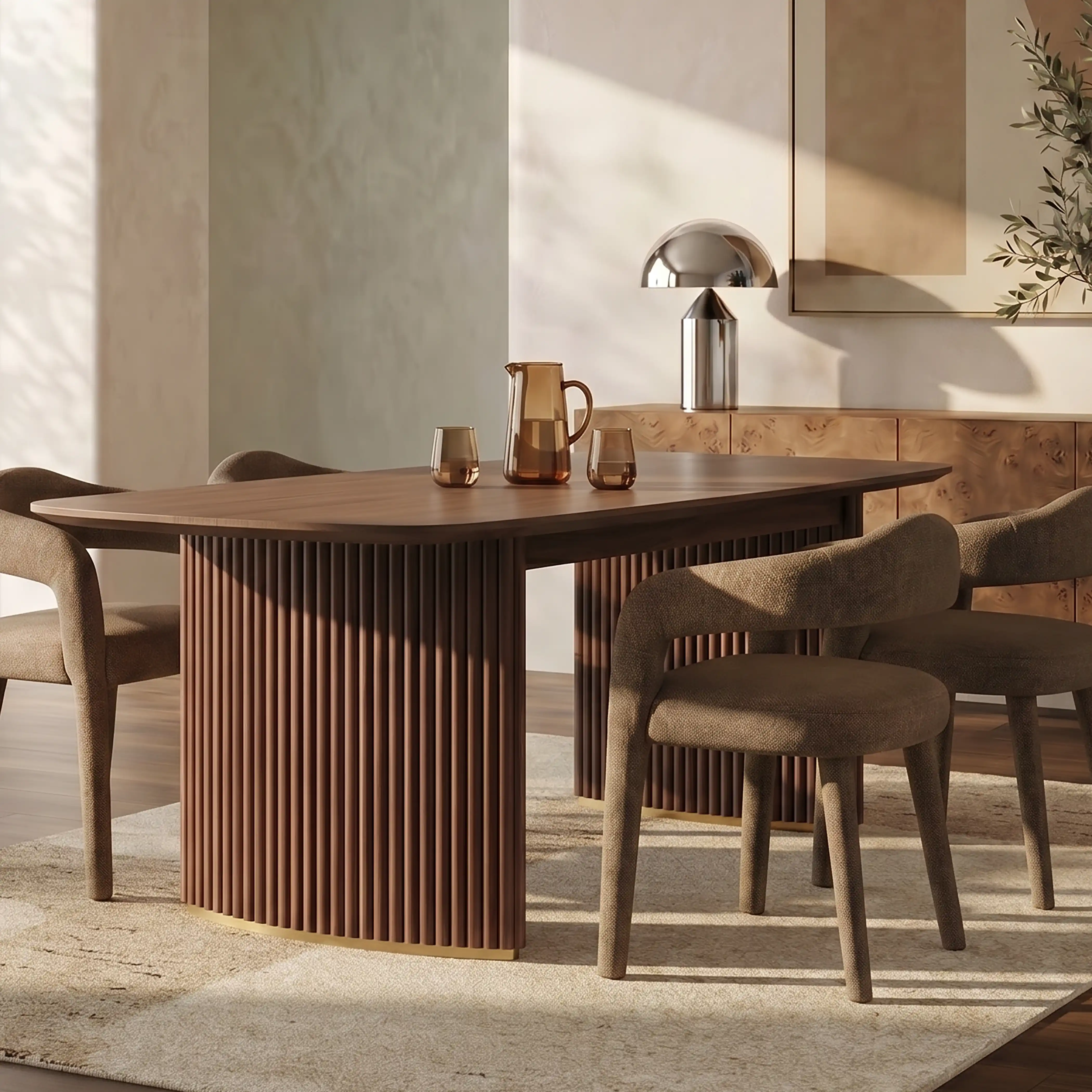 Vale 6-Seat Rectangle Dining Table Walnut